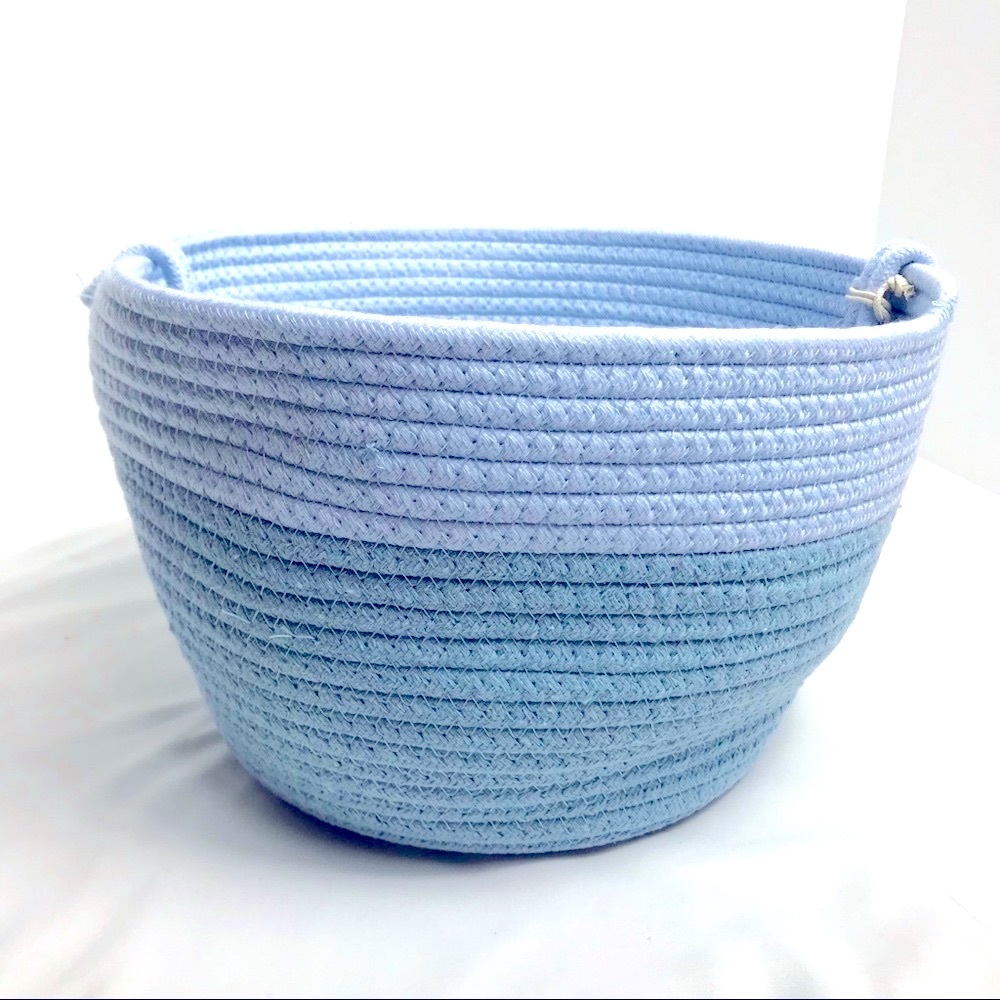 NEW RGI Blue Rolled Rag Bucket Style Basket